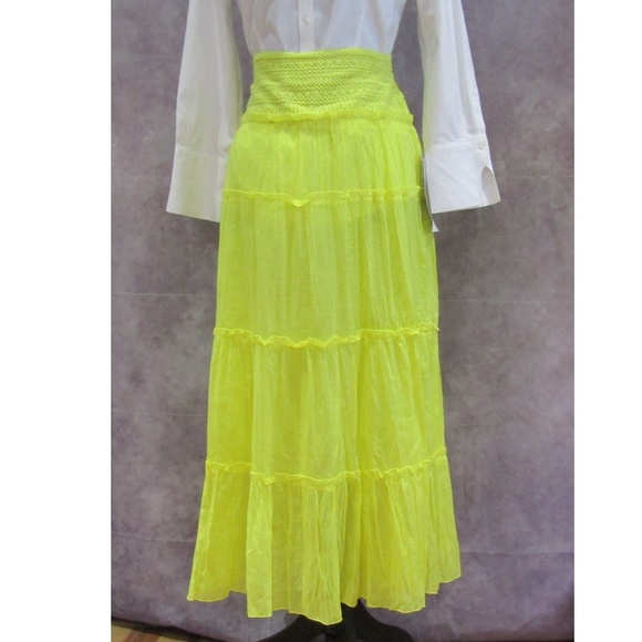 Studio West Skirts New Studio West Yellow Broomstick Maxi Skirt